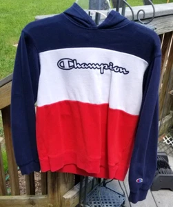 HOODIE SWEATSHIRT~CHAMPION~BOYS~XL~RED~WHITE~BLUE~FALL WINTER BTS BACK TO SCHOOL - Picture 1 of 7