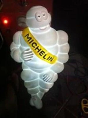 1X14" yellow+led  stripe, white Michelin advertising tire, free delivery - Image 1 of 4