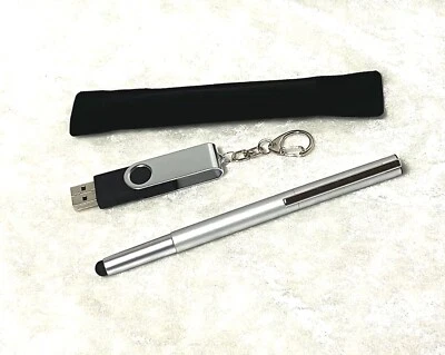 Metall Kugelschreiber Touchpen  Schreibset kräftige Metallgehäuse plus USB-Stick - Bild 1 von 4