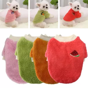 Pet Dog Warm Coat Fleece Jacket Jumper Sweater Clothes Puppy Winter Vest Outfit - Picture 1 of 26