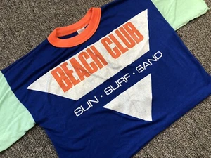 RARE VTG Wormser 1989 Beach Color Block T-Shirt YOUTH 8 USA - Picture 1 of 7
