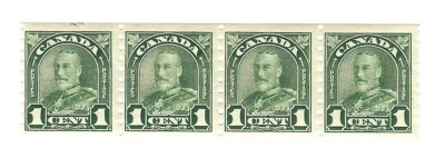Canada Stamp - 1931 - CENT GREEN - BAND OF 4 - Mint MH - Can179band4 - Image 1 of 2