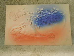 1909 post card easter heavy embossed bunny rabbit - Picture 1 of 2