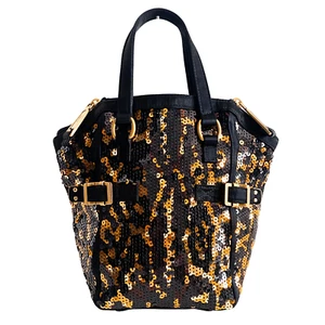 SAINT LAURENT Downtown Tasche Handtasche schwarz gold Pailletten - Bild 1 von 15