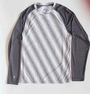 Holloway Sportswear Adult Medium Long Sleeve Torpedo Shirt White Gray - Picture 1 of 7