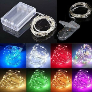 20/30/40/50/100 LED Battery Micro Rice Wire Silver Fairy String Lights Party UK - Picture 1 of 21