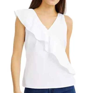 INC Poplin Ruffle Top, in 0X tank cami knit summer casual business - Picture 1 of 4