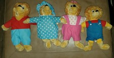 Vintage Berenstain Bears Family Plush Mother, Father, Brother & Sister Orig. Tag