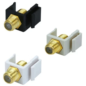 Keystone Jack modular tipo F (enchapado en oro) - elección de color-AVU - Imagen 1 de 5