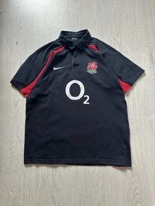 England Rugby Nike O2 schwarz bestickt Poloshirt Herren Größe Large - Bild 1 von 9