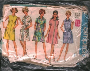 8285 Vintage Simplicity Schnittmuster Misses 60er Jahre A Linie Kleid Freizeit Tag 14 - Bild 1 von 2