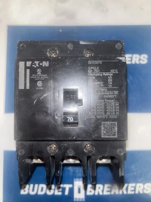 Disyuntor atornillable Eaton GHB3070 70A 480V 65kA 3P - probado Foto 1 de 4