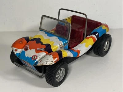 Buggy Dune Vintage ALPS Lata Funciona con Batería Doble Acción Japón Hippy Tiedye Años 70’s Foto 1 de 4