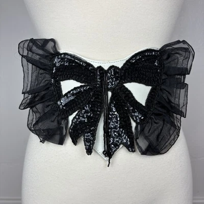 1980s Vintage Statement Belt Glam Rock Coquette Sequin Belt Miranda Holland - Image 1 of 4