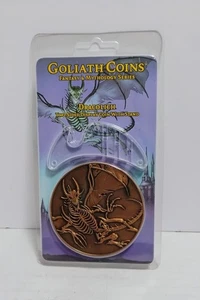 GOLIATH COINS DRACOLICH TWO SIDED DISPLAY METAL COIN W STAND NOC NEW ON CARD - Picture 1 of 4