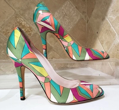 Zapatos de salón Emilio Pucci vintage estampado multicolor talla 40 EE. UU. talla 9 Foto 1 de 4