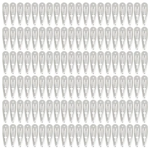 120 Pack Bulk Solid Plain Blank DIY Craft 5cm/2 Silver Metal Snap Hair Clips. - Picture 1 of 7