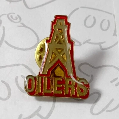Houston Oilers NFL Football Team Vintage Lapel Pin Pinback - Image 1 of 2