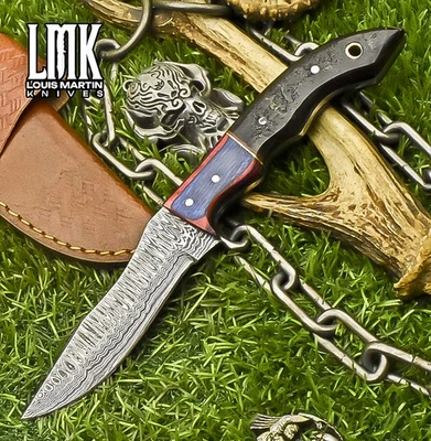 LMK ручной ковки нож США Skinner нож лестница Дамаск Ram's рог выживания - Изображение 1 из 4