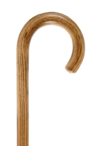 Lightly Scorched Acacia Wood Crook with Ferrule Walking Stick Cane Exotic - Picture 1 of 2