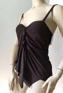NUEVO Traje de baño drapeado Karla Colletto, chocolate (Talla 6) - ¡Precio de venta sugerido por el fabricante $322.00! - Imagen 1 de 12