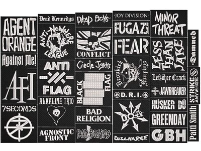 Punk Rock full EMBROIDERY flat 10pcs/Lot Random Mix Sew-On Patches - Image 1 of 2