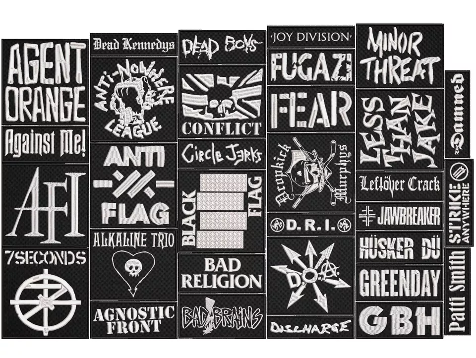 Punk Rock full EMBROIDERY flat 10pcs/Lot Random Mix Sew-On Patches - Image 1 of 2