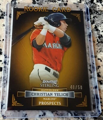 CHRISTIAN YELICH 2012 Bowman Sterling GOLD REFRACTOR SP 40/50 Rookie Card RC $$$ - Image 1 of 4