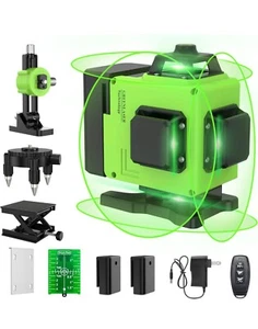 Laser Level 360 Self Leveling, 4x360 4D Green 16 Lines Laser Leveler Beam Cross - Picture 1 of 11