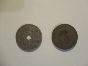 Lot de 2 pièces de monnaie BELGIQUE 1904 et ESPAGNE FRANCO 1947 - Imagen 1 de 2