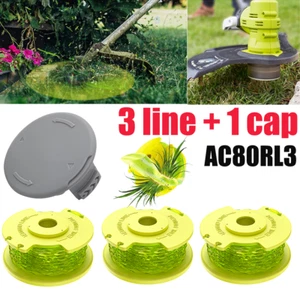 Replacement Trimmer Spool Cap For Ryobi One Plus 11ft 0.080" AC80RL3 18V 24V 40V - Picture 1 of 24
