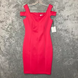 Calvin Klein Women Sexy Formal Occasion Cold Shoulder Scuba Sheath Dress 8 Pink - Picture 1 of 11