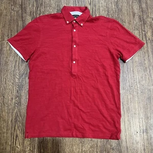 Zara Man mittelrot kurzärmeliges Herrenhemd mit Knopfleiste - Bild 1 von 5
