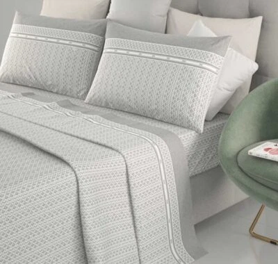 ​IRGE Completo Lenzuola Letto Singolo / Matrimoniale/Piazza Mezza Made in Italy