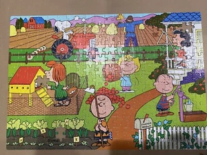 Vintage 1966 Milton Bradley Peanuts Farm 250pc Jigsaw Puzzle (3 Missing Pieces) - Picture 1 of 3