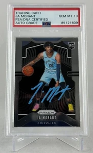 Prizm #249 RC Grizzlies 2019-20 autografiado por Ja Morant PSA/ADN GEMA 10 AUTO - Imagen 1 de 2