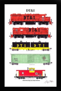 Detroit, Toledo & Ironton Freight 11"x17" Poster 12x18" mat Andy Fletcher signed - Picture 1 of 1
