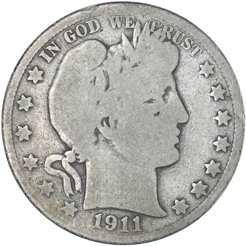 1911 S Barber Half Dollar 90% Silver Good GD See Pics Q848 Cover