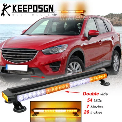 For Mazda CX-5 26'' LED Rooftop Warning Emergency Strobe Lights Bar White Amber Foto 1 de 4