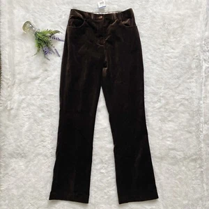 Pantalones de Terciopelo J Mclaughlin Marrón Chocolate NUEVO Talla 2 Bootcut Preppy Clásico - Imagen 1 de 5