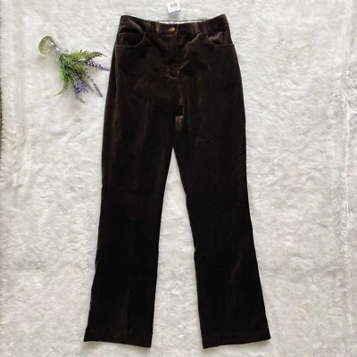 J Mclaughlin Chocolate Brown Velvet Pants NEW Size 2 Bootcut Preppy Classic - Image 1 of 4
