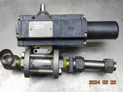 (1) GEMINI VALVE B412 VALVE 1000 PSI CWP STAINLESS 1/2",  PNEUMATIC ACTUATOR - Image 1 of 3