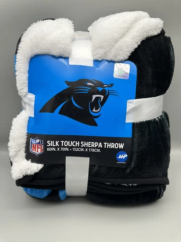 Carolina Panthers NFL Throw Blanket 60 in X 70 in Silk Touch Sherpa Fleece Cover