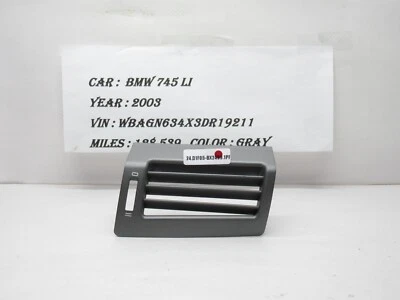 02-05 BMW 745Li Left Side Pillar Trim Panel Fresh Air Vent Grille 141218-10 OEM - Image 1 of 4