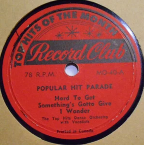 Record Club MO-40 The Top Hits Dance Orchestra Popular Hit Parade 78 RPM E+ RARE - Picture 1 of 2