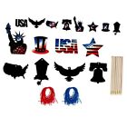 Pack en vrac Scratch Art, patriotique, 48 ornements avec 24 bâtons 