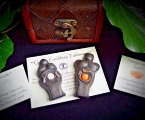 Horned God Triple Moon Goddess Talisman sculpture Chest Gift Pagan Wicca Witch - Picture 1 of 6