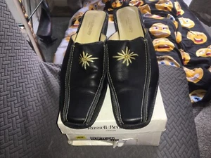 Russell & Bromley Black Backless wedges Loafers Size 41 UK 8 BOXED - Picture 1 of 7