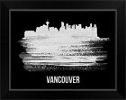 Impression murale à cadre mural Vancouver Skyline Stroke blanc blanc, maison Skyline
