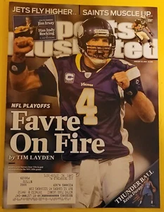 Brett Farve Minnesota Vikings Football Sports Illustrated Jan 25 2010 - Picture 1 of 3